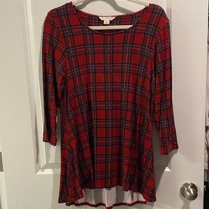 Plaid Long Sleeve Top